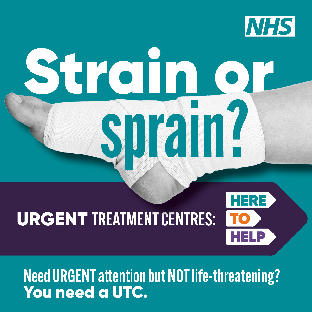 Strain or sprain? Urgent treatment centres. Need urgent attention but not life-threatening? You need a UTC