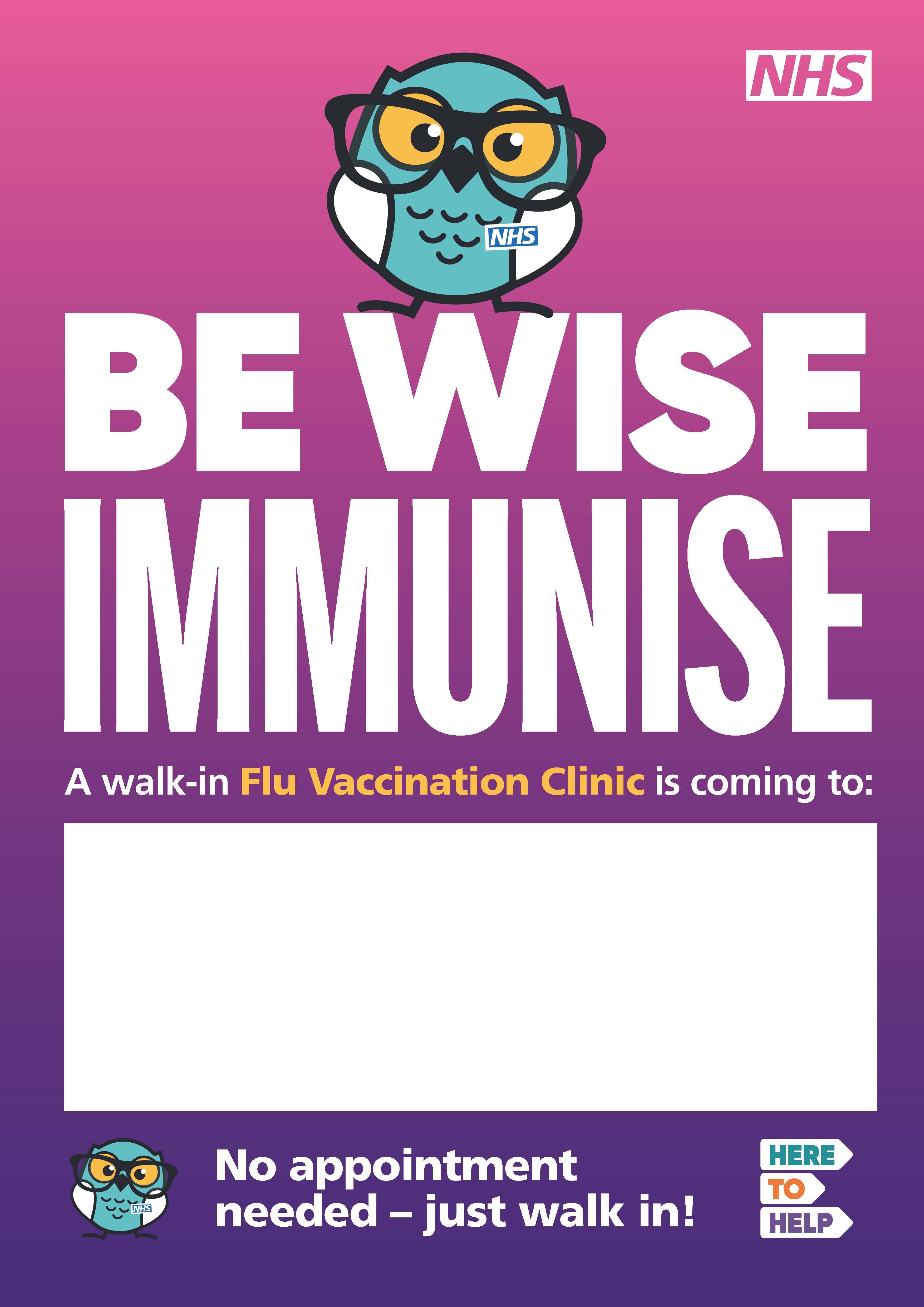 Walk In Clinic Posters Flu Only