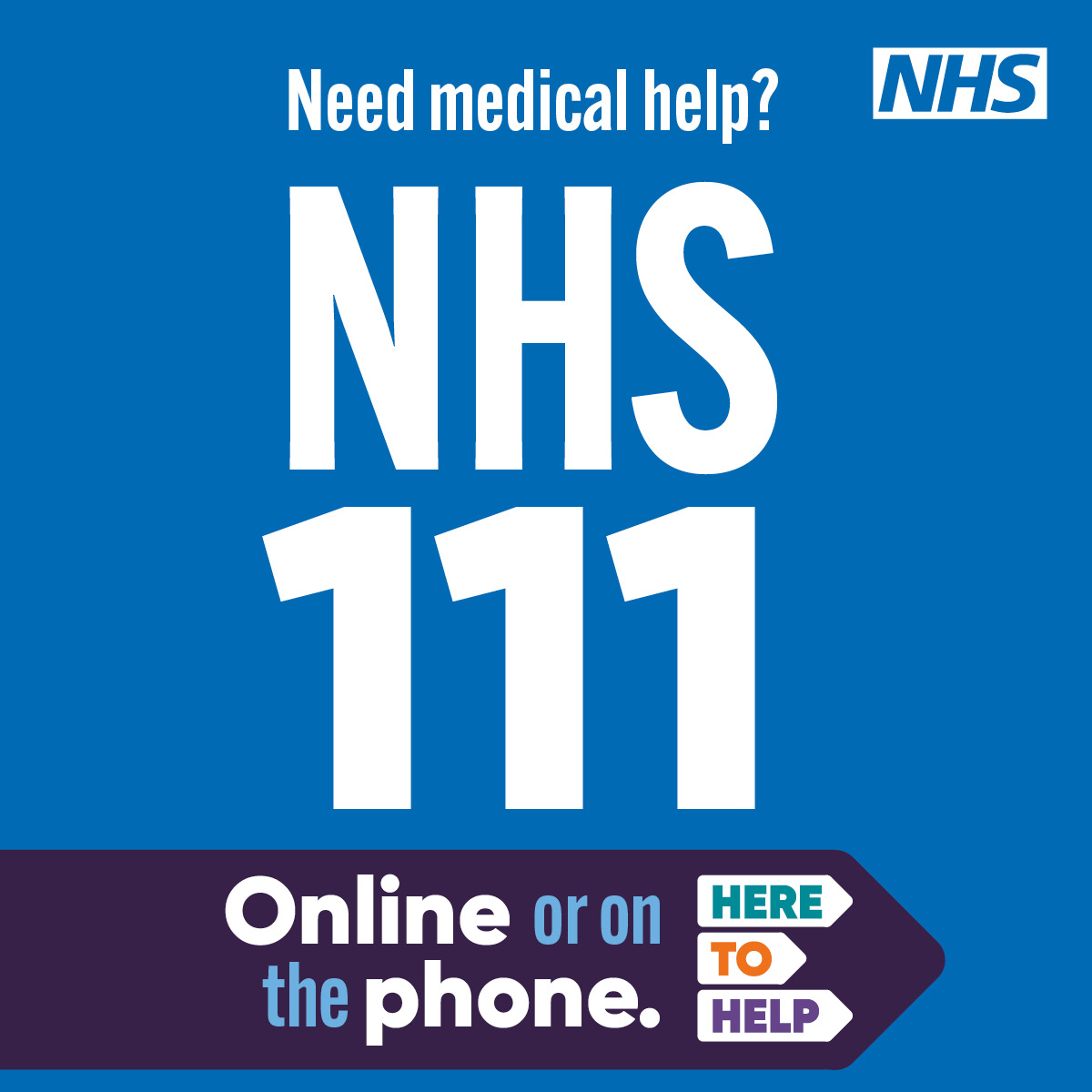 Need medical help? NHS 111 online or on the phone