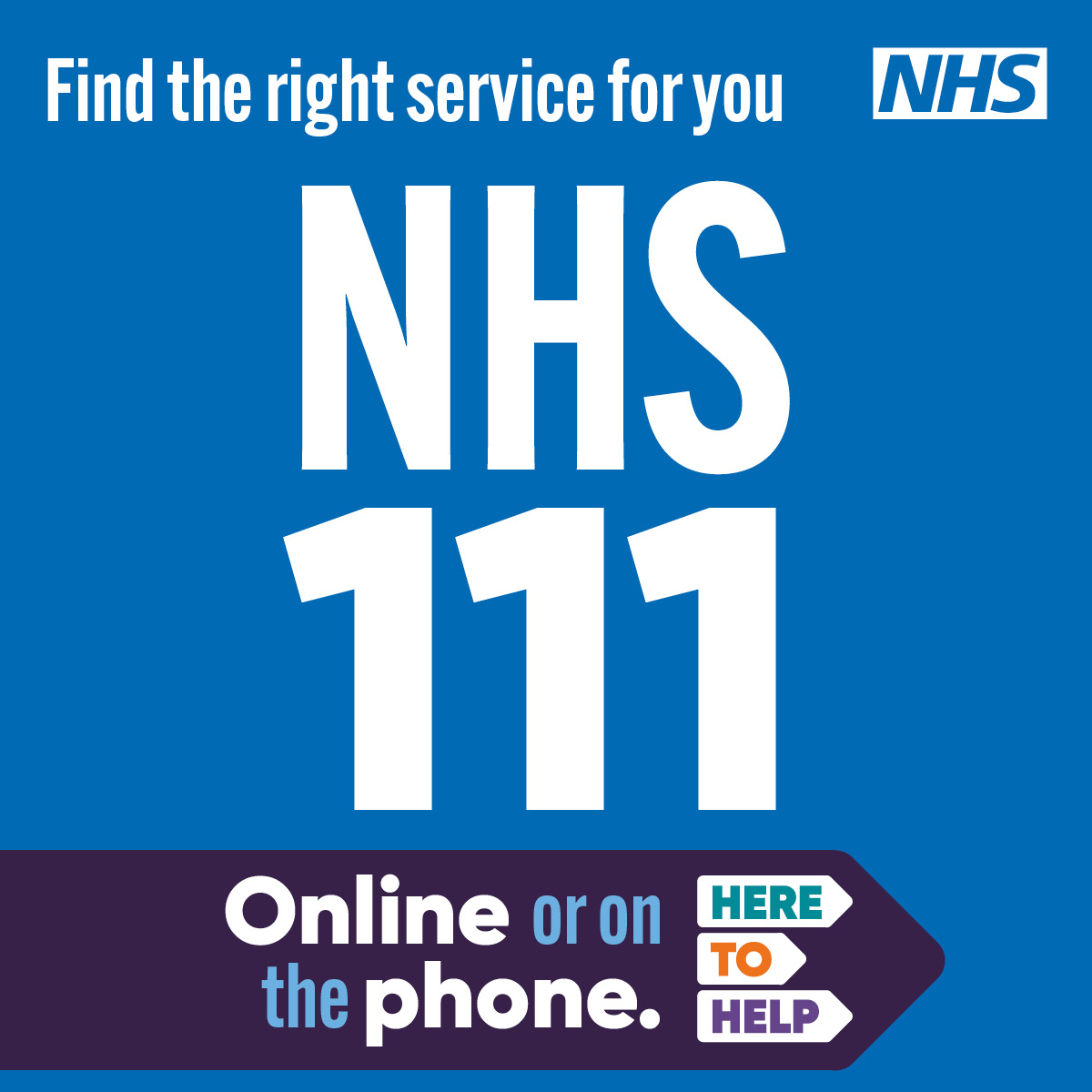 Find the right service for you. NHS 111 online or on the phone